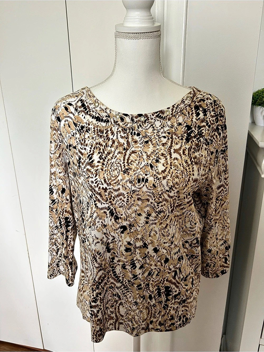Rafaella 3/4 Sleeve Blouse Size XL